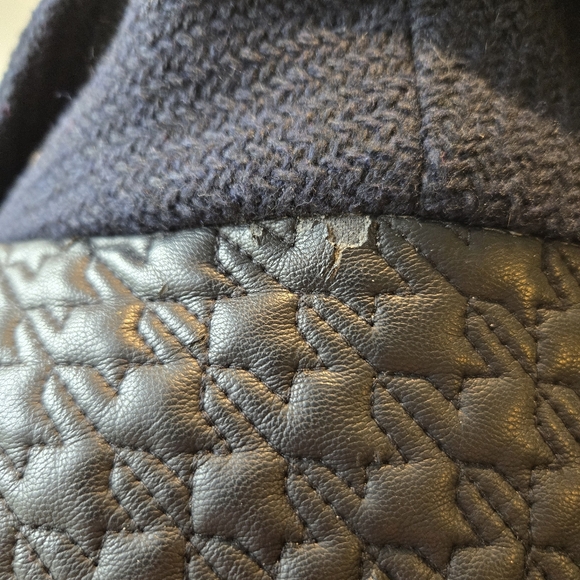 Black Rivet Coat Small Women's Knit Faux Leather Jacket - Picture 10 of 16